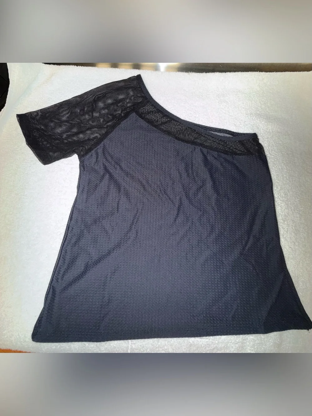 Kids Black Dance Top with Mesh Sleeve